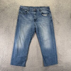 Calvin Klein Jeans Mens 38x26 Blue Cotton Denim Straight Workwear Faded Stretch